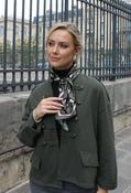 Leopard Print Satin Scarf - Khaki / F/S image