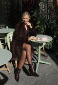 Faux Fur Hooded Coat - Chocolate / S image