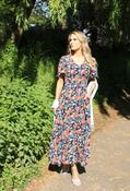 Floral Print Buttoned Midi Dress - Navy / 8 image