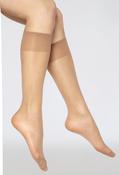 Knee High Satin Sheen Socks - Natural / M image