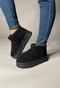 Faux Fur Lined Ankle Boot with Platform Sole - Black / 37 image