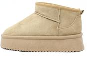 Faux Fur Lined Ankle Boot with Platform Sole - Taupe / 37 image