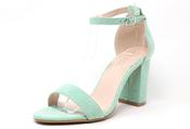 Microfibre Block Heel - Mint / 36 image
