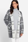 Long Sleeve Check Cardigan - Grey / 40
