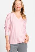 Long Sleeve V Neck Top - Light Pink / 36