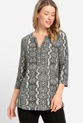 Snake Print V Neck Top - Grey / 46