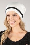 Contrast Stripe Bobble Hat - Cream / F/S