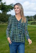 Kaleidoscope V Neck Top - Green / 10 image