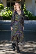 Faux Wrap Style Bloom Dress - Black / 12 image
