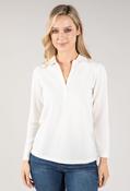Waffle Textured Polo Neck Top - Off White / 12 image