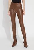Textured High Waist Leather Legging - Light Brown / L image