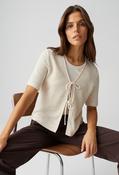 Sudonna Ribbed cardi - Beige / S