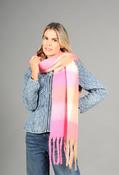 Super Soft Tassel End Check Scarf - Fushia / F/S image