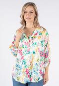 Satin Feel Summer Floral Print Shirt - Pink / 12 image