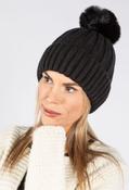 Faux Fur Bobble Hat - Black / F/S image
