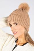Faux Fur Bobble Hat - Taupe / F/S image