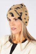 Leo Print Fluffy Hat - Camel / F/S image