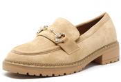 Teardrop Diamante Buckle Loafer - Camel / 36