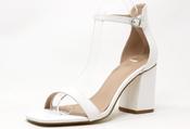 Open Toe Block Heel - White / 40