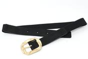 Soft Gold Elasticated Belt - Black / F/S