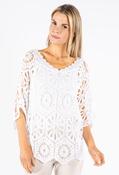Crochet Two in One V-Neck Top - White / F/S image