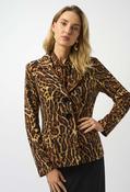 Collared Animal Print Blazer - Black &amp; Beige / 10 image