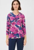 Floral Print T-Shirt - Berry / 46
