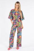 Floral Open Back Jumpsuit - Black / L image