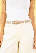 Square Gold Buckle Belt - Taupe / 95 image