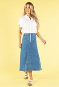 A Line Denim Midi Skirt - Blue / 10 image