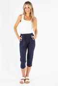 Pull-On Linen Capris - Navy / 24 image