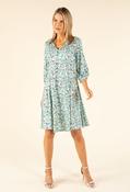 Leaf Print V-Neck Dress - Blue / 12 image