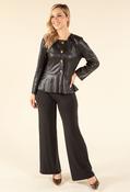 Vintage Leather Peplum Jacket - Black / 10 image