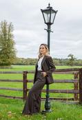 Lisa Pinstripe Trousers - Chocolate / 14 image