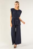 Plisse Pleated Co-Ord - Navy / F/S image
