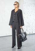 Chain Detail Pinstripe Trousers - Black / 18