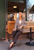 Houndstooth Buckle Detail Blazer - Brown Mix / 10