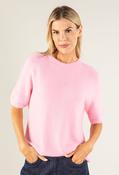 Round Neck Short Sleeve Sweater in Superfine Alpaca - Light Pink / F/S image