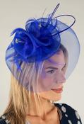 Feather &amp; Diamante Detail Fascinator - Royal Blue / F/S image