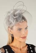 Feather &amp; Diamante Detail Fascinator - Grey / F/S image