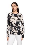 Floral Print Basic Top - Black/Cream / 36 image