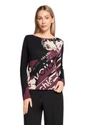 Relaxed Fit Top - Dark Red/Cream / 40 image