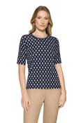 Geometric Print Top - Dark Blue/Cream / 46 image