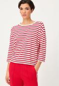 Striped Raglan Sleeve Jumper - French Red / 36 image