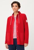 Stand-Up Collar Knit Cardigan - French Red / 38