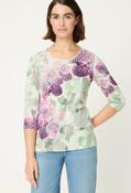 Orchid Print Top - Electric Fuchsia / 44