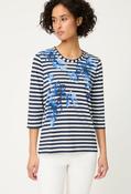 Striped Floral Top - Ink Blue / 42 image