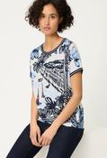 Printed Short Sleeve Top - Ink Blue / 36 image