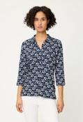 Geometric Print Blouse - Ink Blue / 42
