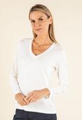 Long Sleeve V-Neck Top - Off White / 18 image